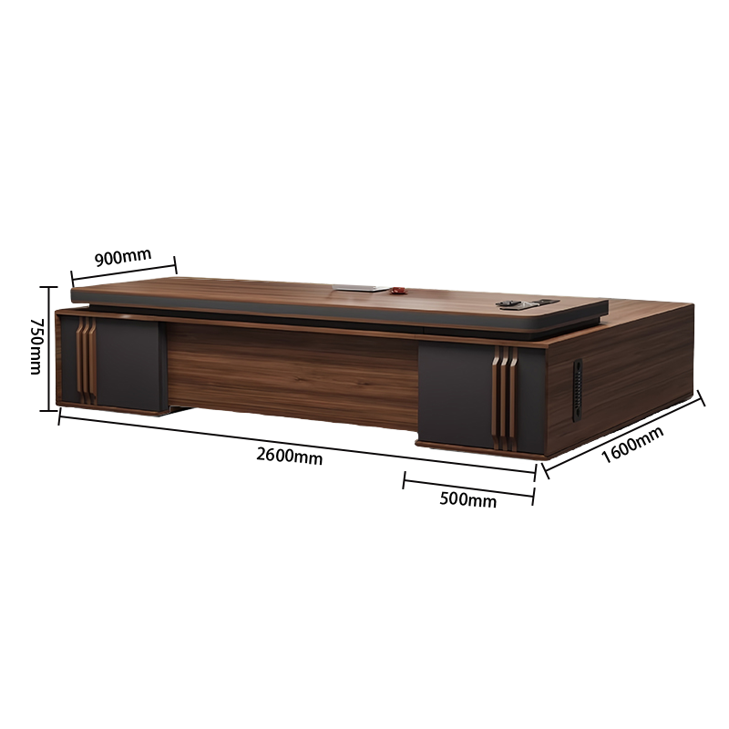 エグゼクティブデスク オフィスデスク パソコンデスク 社長室 ダイヤル錠 おしゃれ ウォールナット カスタマイズ可能 LBZ-N049