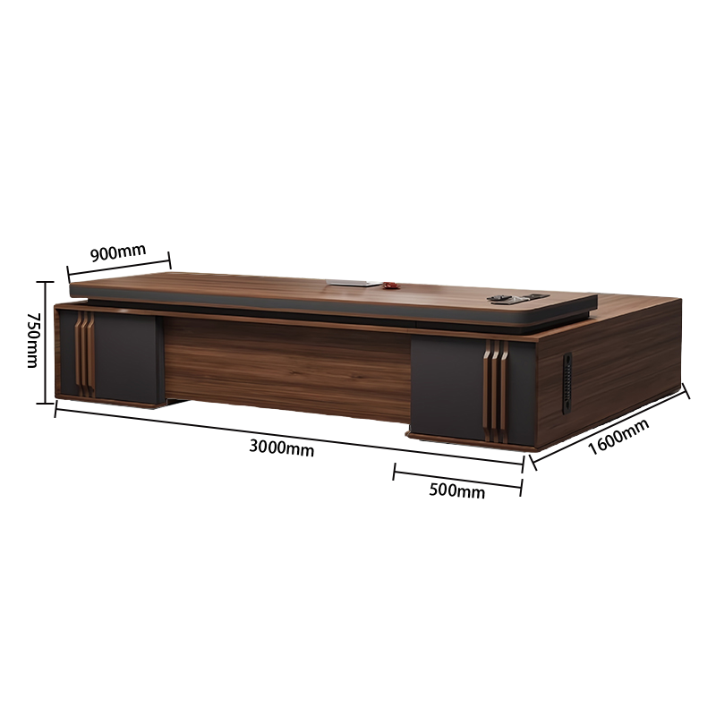 エグゼクティブデスク オフィスデスク パソコンデスク 社長室 ダイヤル錠 おしゃれ ウォールナット カスタマイズ可能 LBZ-N049