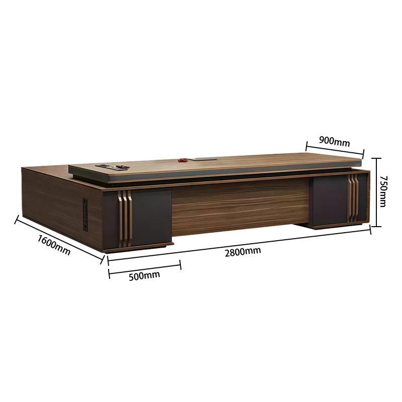 エグゼクティブデスク オフィスデスク パソコンデスク 社長室 ダイヤル錠 おしゃれ ウォールナット カスタマイズ可能 LBZ-N049