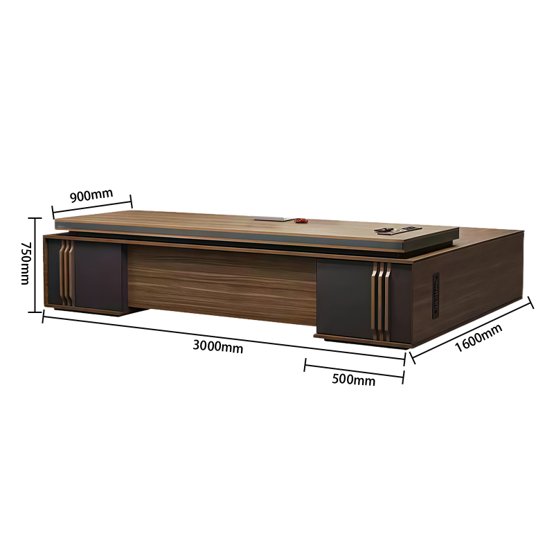 エグゼクティブデスク オフィスデスク パソコンデスク 社長室 ダイヤル錠 おしゃれ ウォールナット カスタマイズ可能 LBZ-N049