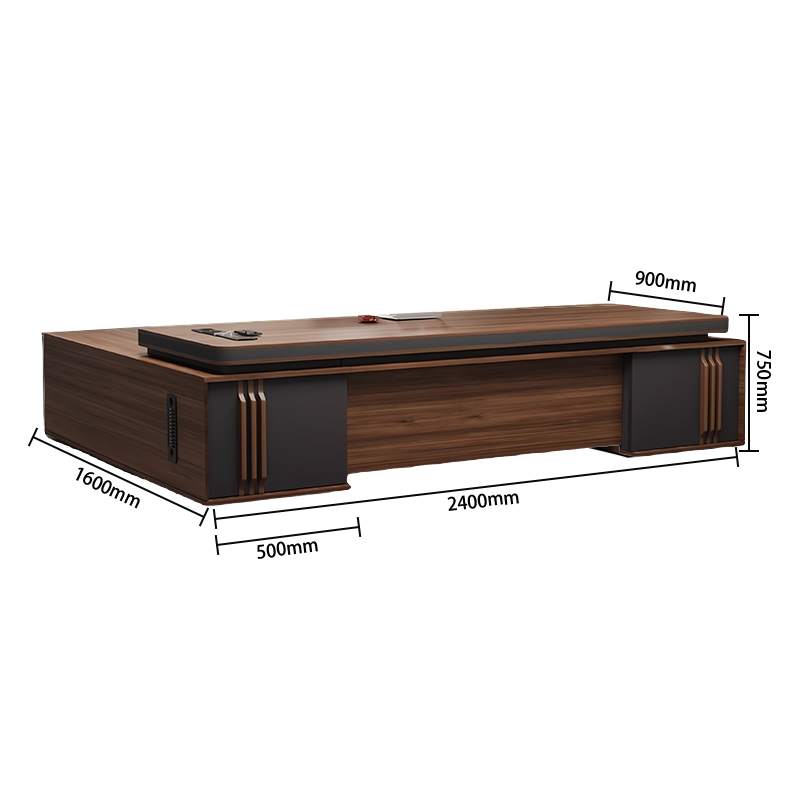 エグゼクティブデスク オフィスデスク パソコンデスク 社長室 ダイヤル錠 おしゃれ ウォールナット カスタマイズ可能 LBZ-N049