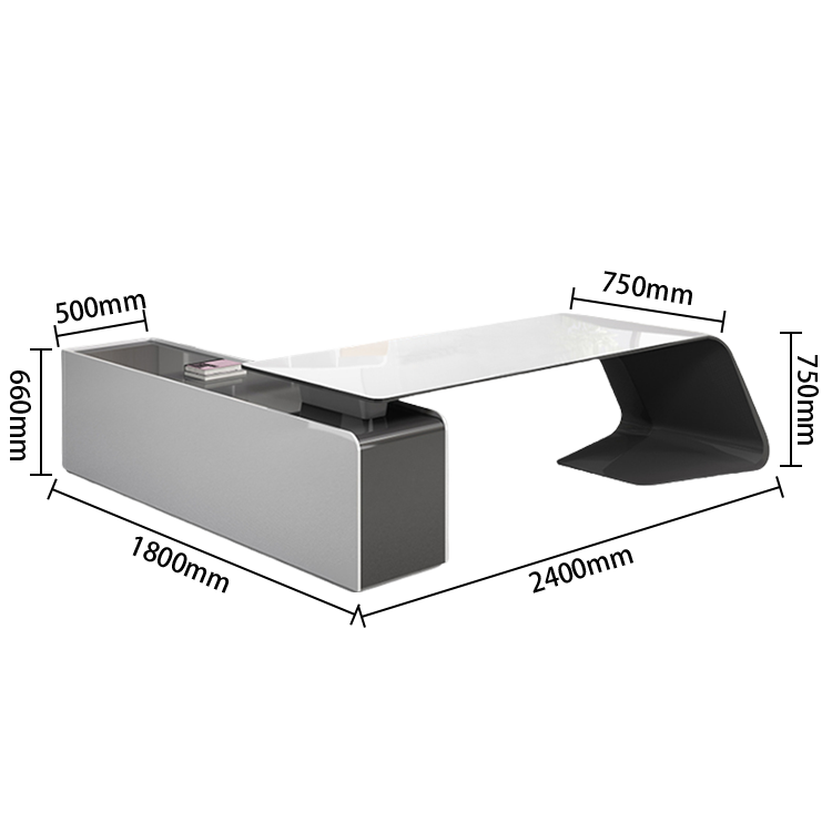 エグゼクティブデスク オフィスデスク ワークデスク 社長室 焼付塗装 鏡面仕上げ おしゃれ ホワイト カスタマイズ可能 LBZ-N079