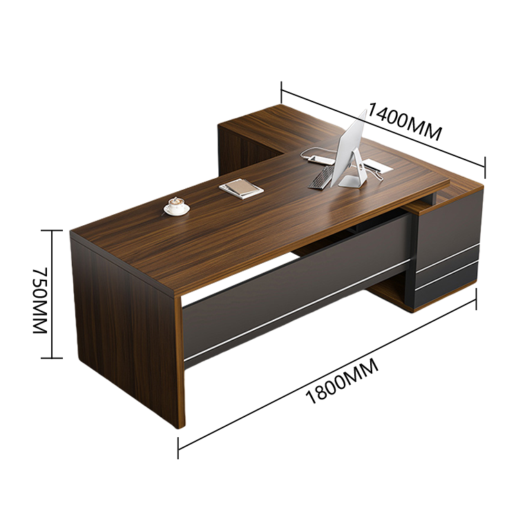 エグゼクティブデスク 社長机 ワークデスク オフィスデスク オープン収納 配線ボックス ウォールナット カスタマイズ可能 LBZ-P032 -KC