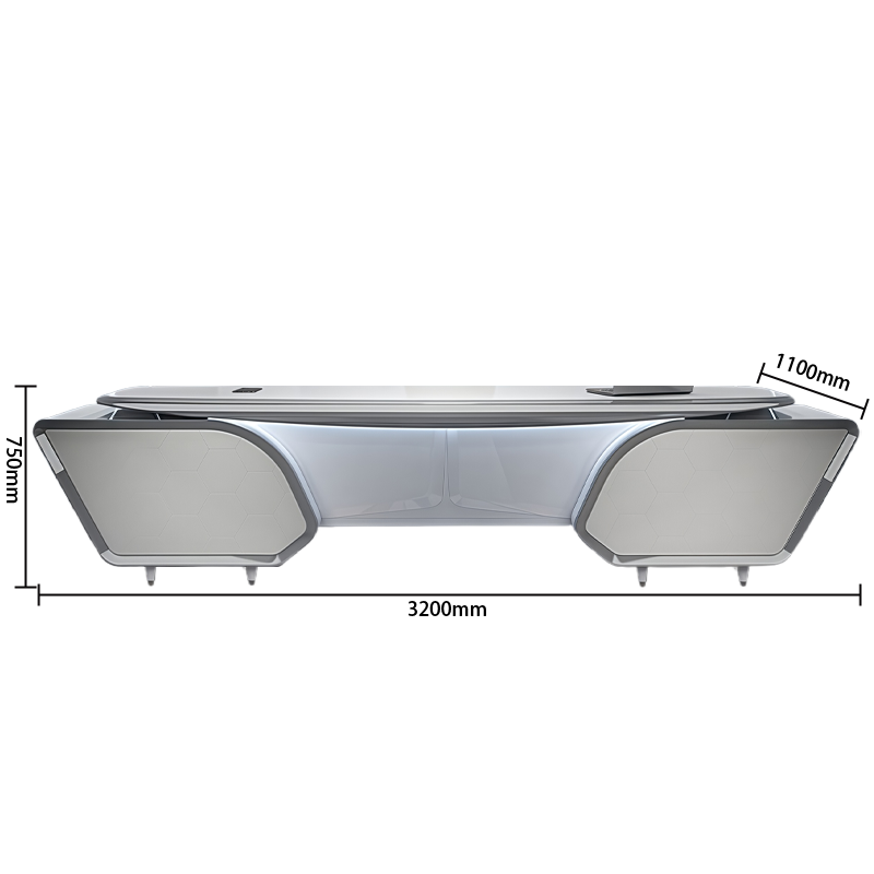 エグゼクティブデスク ワークデスク オフィスデスク 社長机 L型デスク 指紋認証キー LEDライト付き スタイリッシュ LBZ-N074