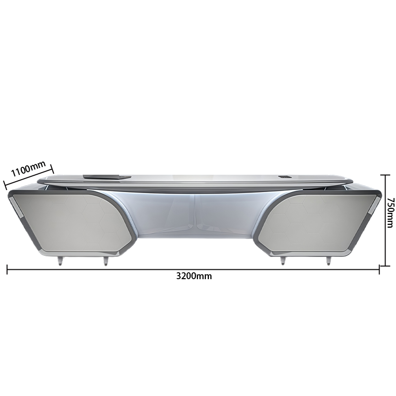 エグゼクティブデスク ワークデスク オフィスデスク 社長机 L型デスク 指紋認証キー LEDライト付き スタイリッシュ LBZ-N074