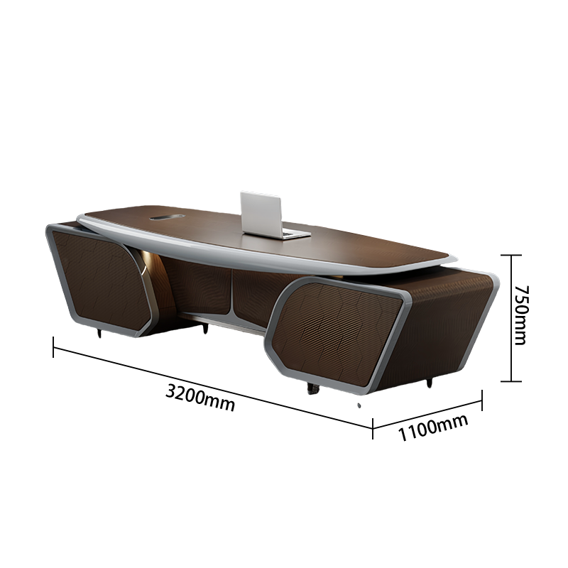 エグゼクティブデスク ワークデスク オフィスデスク 社長机 L型デスク 指紋認証キー LEDライト付き スタイリッシュ LBZ-N074
