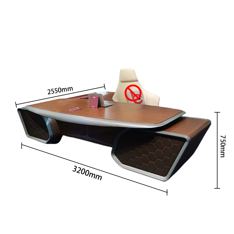 エグゼクティブデスク ワークデスク オフィスデスク 社長机 L型デスク 指紋認証キー LEDライト付き スタイリッシュ LBZ-N074