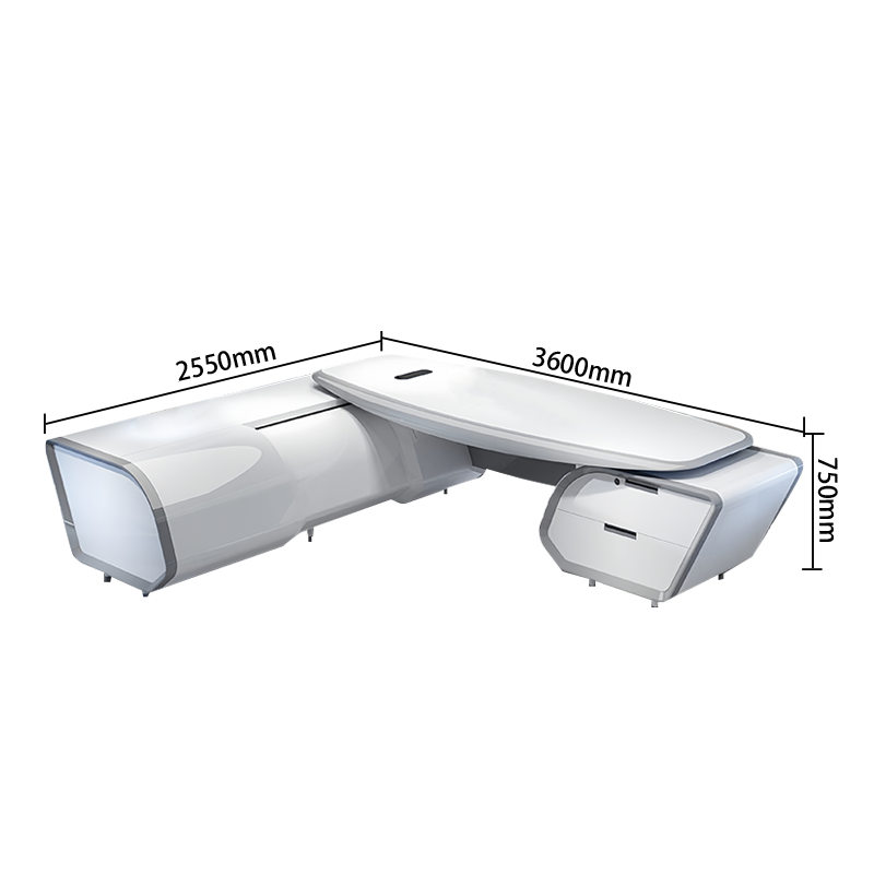 エグゼクティブデスク ワークデスク オフィスデスク 社長机 L型デスク 指紋認証キー LEDライト付き スタイリッシュ LBZ-N074