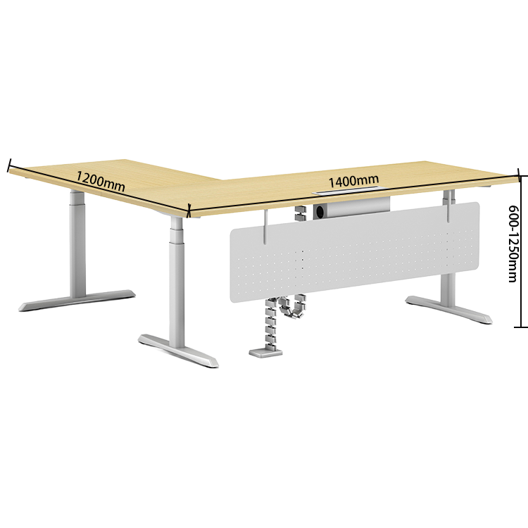 ワークデスク エグゼクティブデスク 社長机 昇降可能デスク L型デスク 作業用 社長室 広い天板 焼付塗装 幕板付き 便利 丈夫 機能性 ユニーク モダン ホワイト カスタマイズ可能 LBZ-YDD-N004