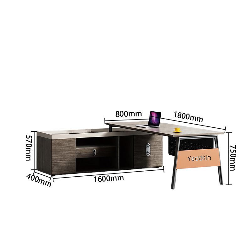エグゼクティブデスク オフィスデスク 社長机 役員用デスク 木目調 大容量収納 幕板 上質 カスタマイズ可能 LBZ-YDD-N006
