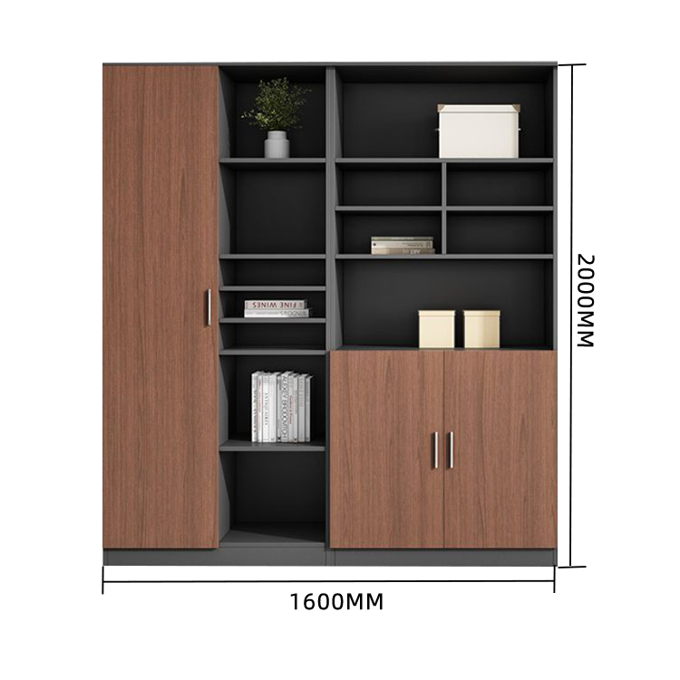 木製キャビネット オフィスキャビネット キャビネット 木目調 オープン収納 扉付き収納 大容量収納 カスタマイズ可能 BGCWG-N002