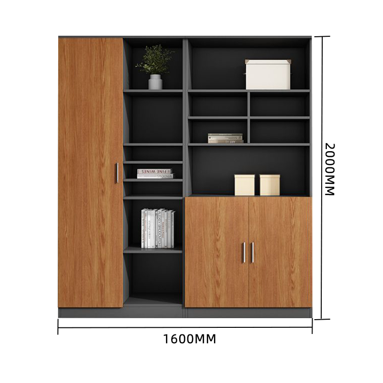 木製キャビネット オフィスキャビネット キャビネット 木目調 オープン収納 扉付き収納 大容量収納 カスタマイズ可能 BGCWG-N002