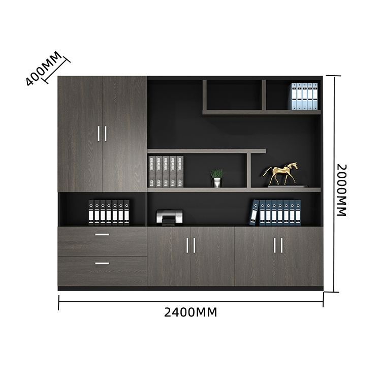 木製キャビネット ディスプレイラック オフィスキャビネット 木目調 大容量収納 分類収納 シンプル カスタマイズ可能 BGCWG-N005