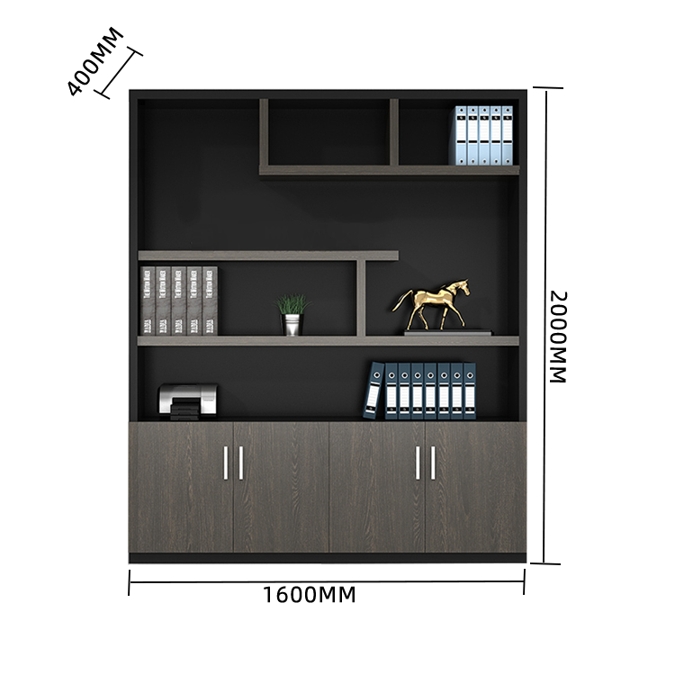 木製キャビネット ディスプレイラック オフィスキャビネット 木目調 大容量収納 分類収納 シンプル カスタマイズ可能 BGCWG-N005