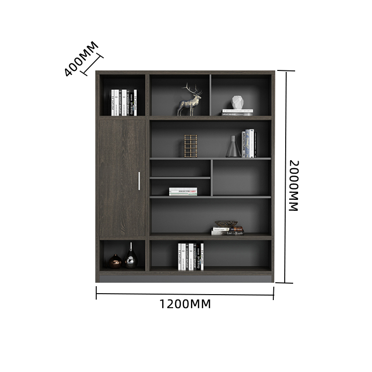 木製キャビネット ディスプレイラック オフィスキャビネット 木目調 大容量収納 分類収納 シンプル カスタマイズ可能 BGCWG-N005