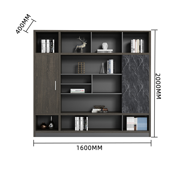 木製キャビネット ディスプレイラック オフィスキャビネット 木目調 大容量収納 分類収納 シンプル カスタマイズ可能 BGCWG-N005