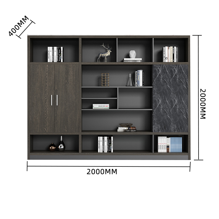 木製キャビネット ディスプレイラック オフィスキャビネット 木目調 大容量収納 分類収納 シンプル カスタマイズ可能 BGCWG-N005