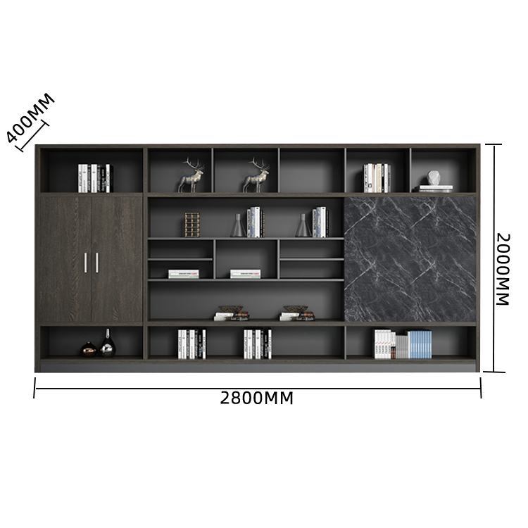 木製キャビネット ディスプレイラック オフィスキャビネット 木目調 大容量収納 分類収納 シンプル カスタマイズ可能 BGCWG-N005