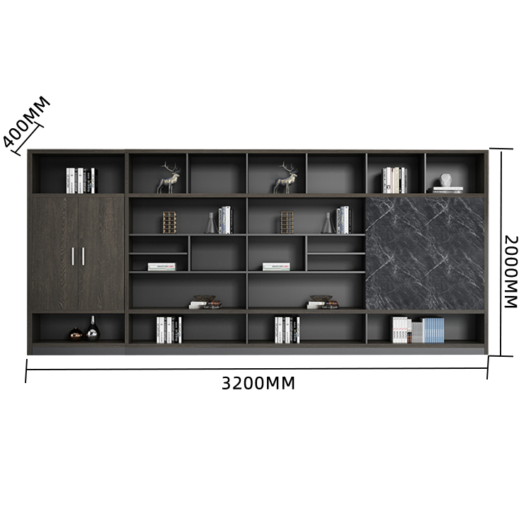 木製キャビネット ディスプレイラック オフィスキャビネット 木目調 大容量収納 分類収納 シンプル カスタマイズ可能 BGCWG-N005