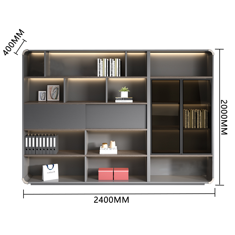 オフィスキャビネット ディスプレイラック キャビネット 収納棚 強化ガラス 大容量収納 分類収納 カスタマイズ可能 BGCWG-N006