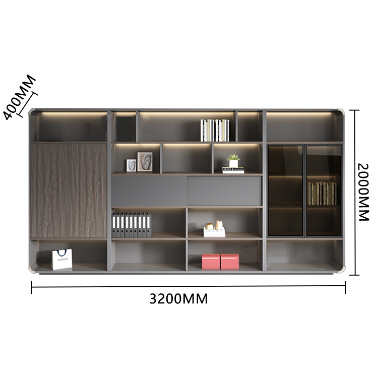 オフィスキャビネット ディスプレイラック キャビネット 収納棚 強化ガラス 大容量収納 分類収納 カスタマイズ可能 BGCWG-N006