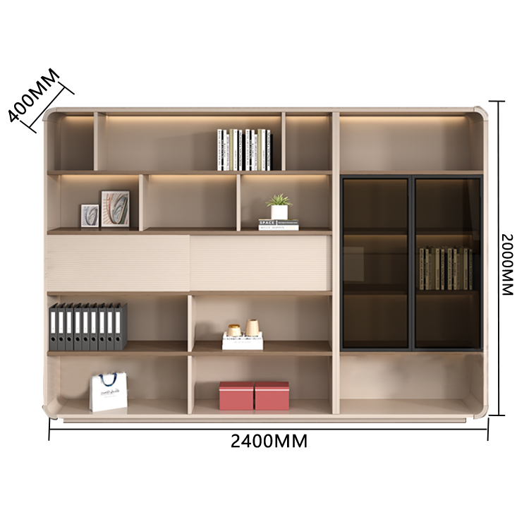 オフィスキャビネット ディスプレイラック キャビネット 収納棚 強化ガラス 大容量収納 分類収納 カスタマイズ可能 BGCWG-N006