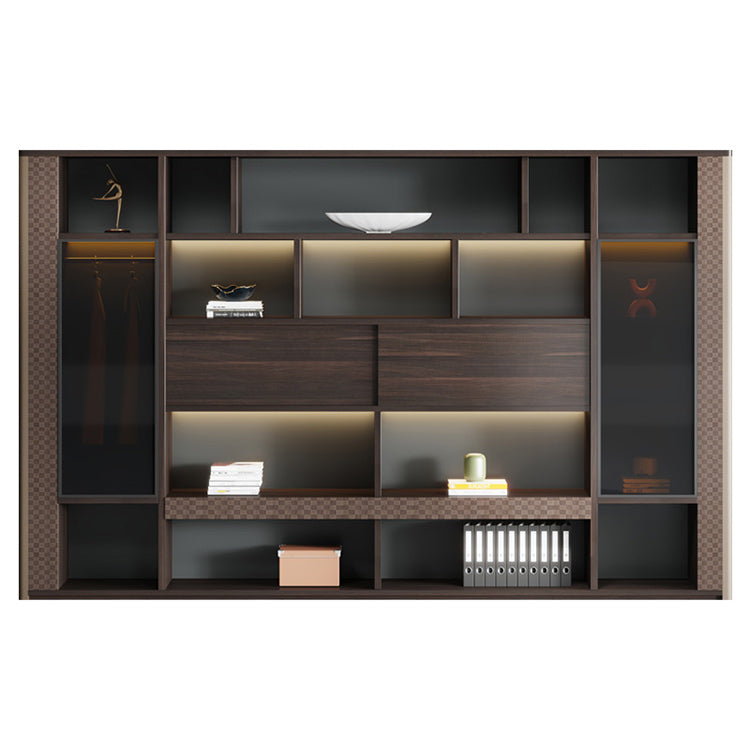 木製キャビネット ディスプレイラック キャビネット 大容量収納 LEDライト付き 木目調 シンプル カスタマイズ可能 BGCWG-N008