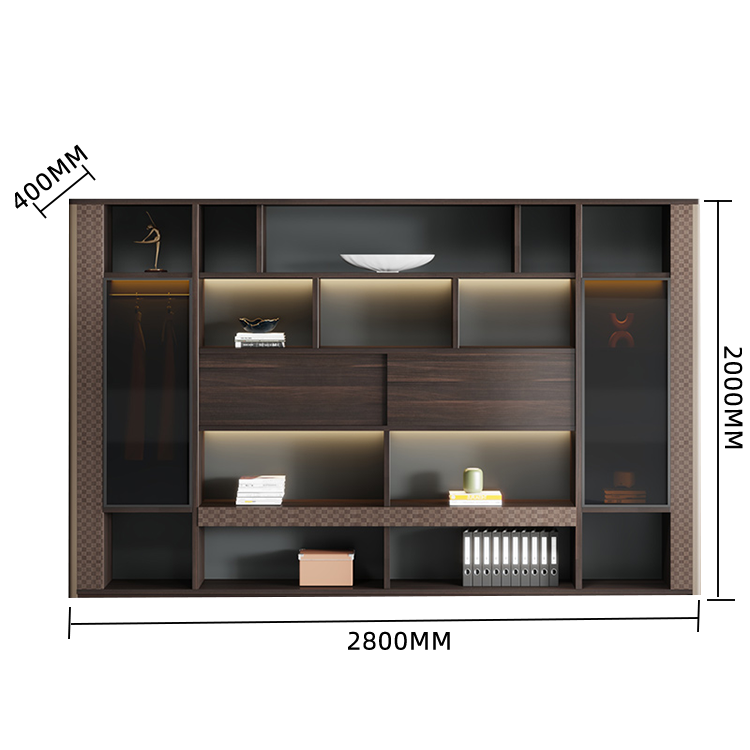 木製キャビネット ディスプレイラック キャビネット 大容量収納 LEDライト付き 木目調 シンプル カスタマイズ可能 BGCWG-N008