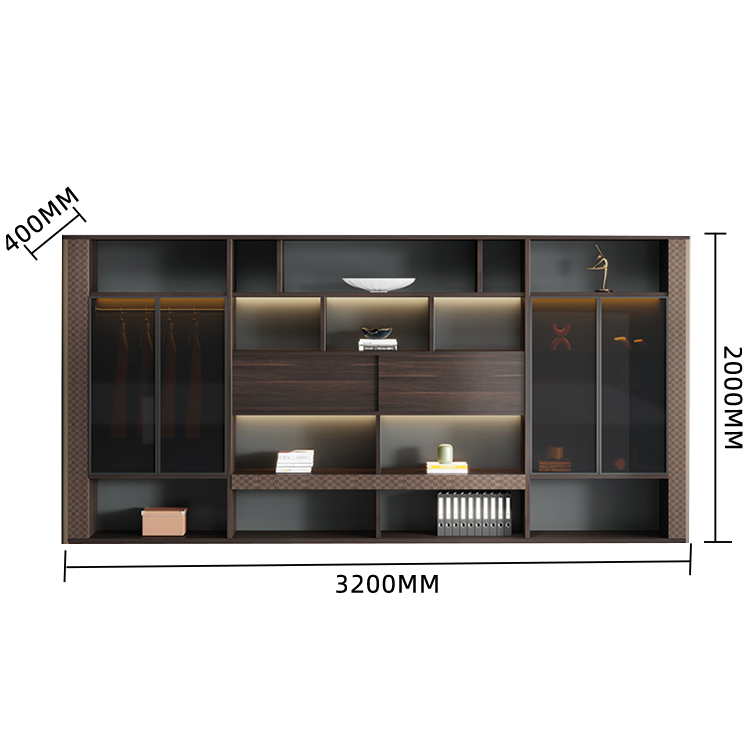 木製キャビネット ディスプレイラック キャビネット 大容量収納 LEDライト付き 木目調 シンプル カスタマイズ可能 BGCWG-N008