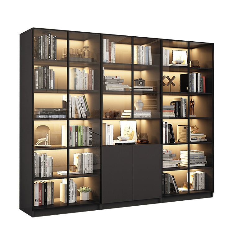 木製キャビネット 本棚 キャビネット 収納棚 リビング用 大容量収納 強化ガラス 洗練 LEDライト カスタマイズ可能 BGCWG-N009