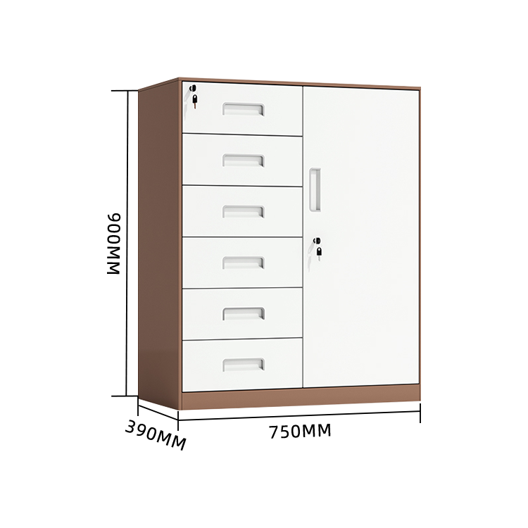 スチール製キャビネット 収納キャビネット 引き出し 大容量収納 鍵付き 可動板棚 おしゃれ ホワイト カスタマイズ可能 BGCWG-N012