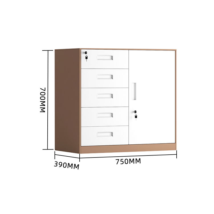 スチール製キャビネット 収納キャビネット 引き出し 大容量収納 鍵付き 可動板棚 おしゃれ ホワイト カスタマイズ可能 BGCWG-N012