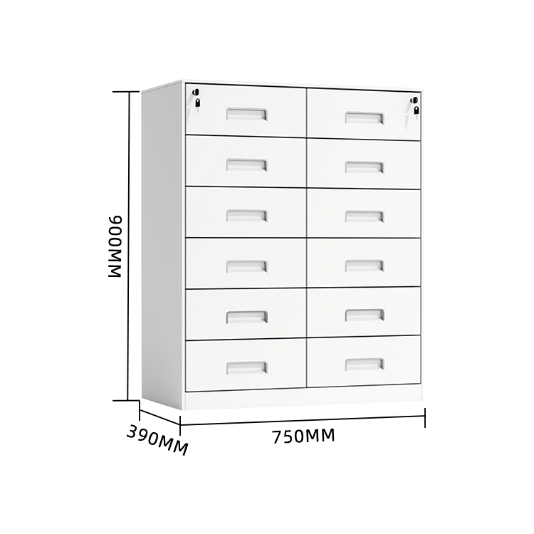 スチール製キャビネット 収納キャビネット 引き出し 大容量収納 鍵付き 可動板棚 おしゃれ ホワイト カスタマイズ可能 BGCWG-N012
