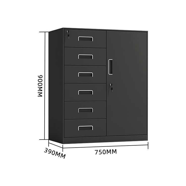 スチール製キャビネット 収納キャビネット 引き出し 大容量収納 鍵付き 可動板棚 おしゃれ ホワイト カスタマイズ可能 BGCWG-N012