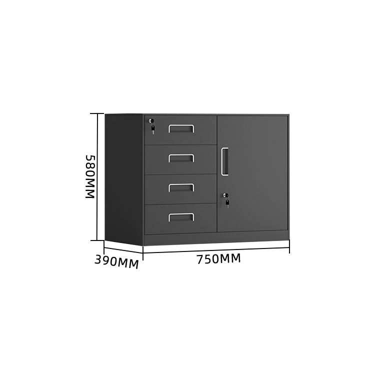 スチール製キャビネット 収納キャビネット 引き出し 大容量収納 鍵付き 可動板棚 おしゃれ ホワイト カスタマイズ可能 BGCWG-N012