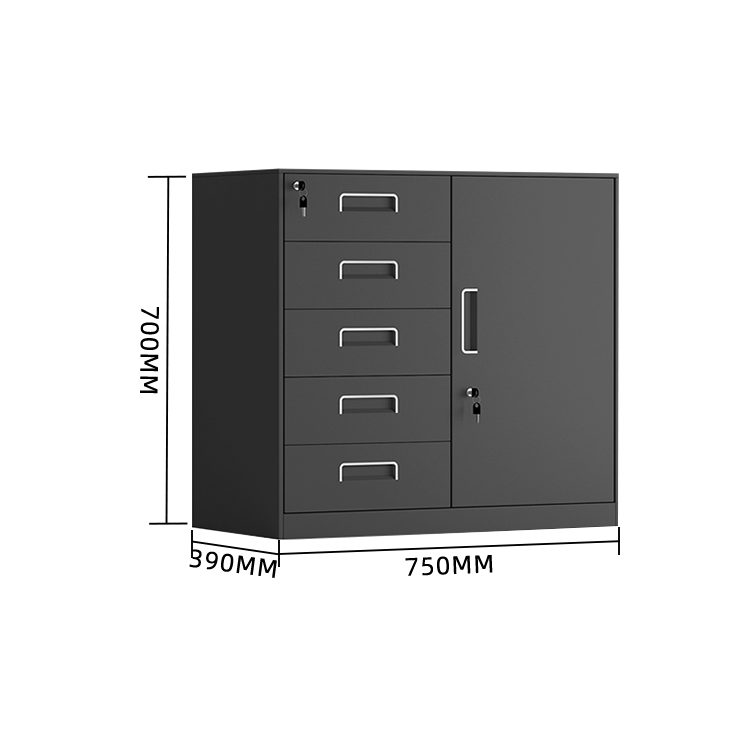 スチール製キャビネット 収納キャビネット 引き出し 大容量収納 鍵付き 可動板棚 おしゃれ ホワイト カスタマイズ可能 BGCWG-N012