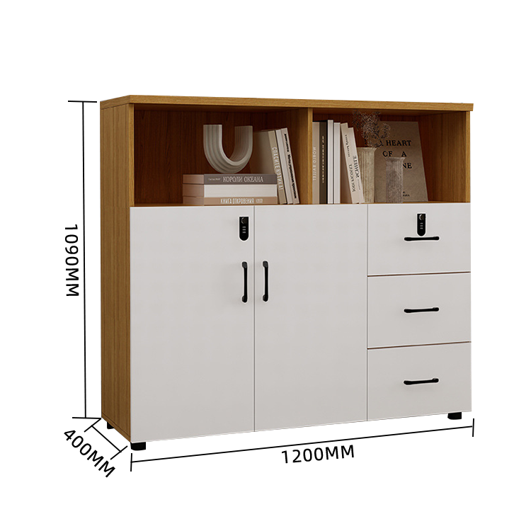 木製キャビネット キャビネット リビング用 扉付き収納 ダイヤル錠 大容量収納 おしゃれ ホワイト カスタマイズ可能 BGCWG-N013