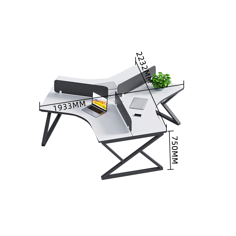 オフィスデスク 変形デスク 事務机 サイド収納棚 仕切りパネル カーブ型 シンプル 快適 ウォールナット カスタマイズ可能 YGZ-N029