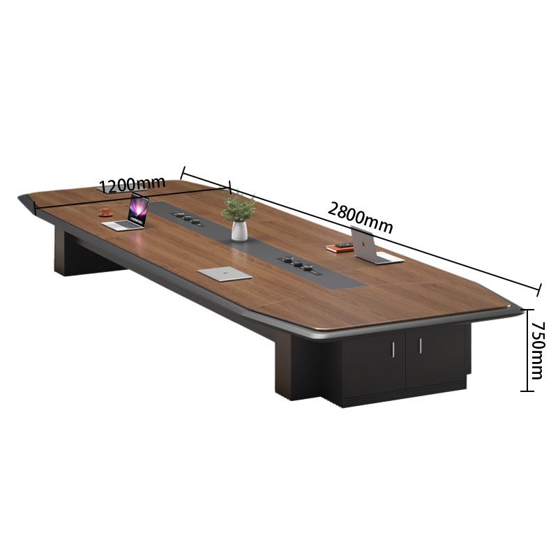 会議テーブル ミーティングテーブル オフィステーブル 会議用テーブル サイド収納付き 広い天板 大型 HYZ-N092