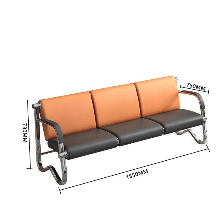 ロビーチェア 長椅子 受付ソファー 1人掛け 3人掛け 応接用 休憩室 ステンレス シンプル モダン カスタマイズ可能 JDSF-N008