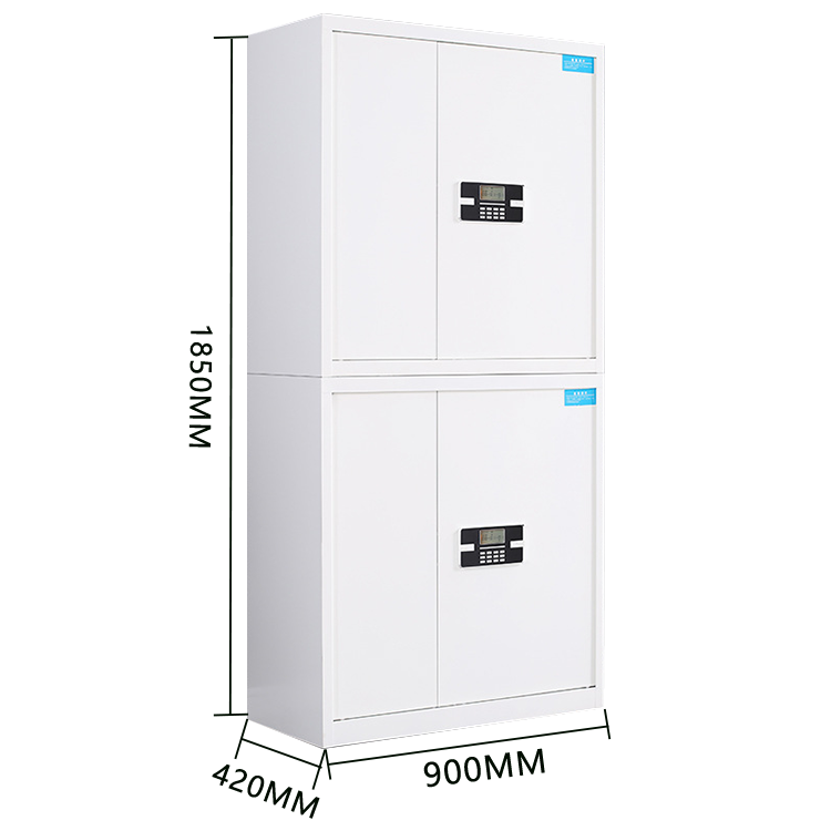 電子ロックキャビネット スチール 財務課 指紋認証 鍵付き 可動棚板 大容量収納 安全性 ホワイト カスタマイズ可能 BGCWG-N028
