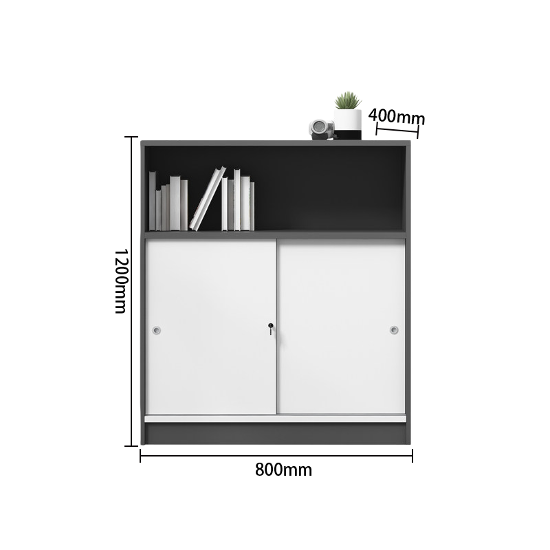 ファイルワゴン 収納庫 書類整理棚 両開き書庫 小物整理棚 オフィス用 大容量収納 鍵付き ホワイト ブラック BGCWG-N077
