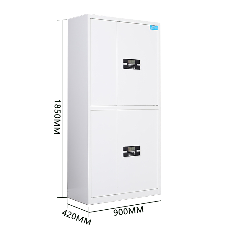電子ロックキャビネット スチール 財務課 指紋認証 鍵付き 可動棚板 大容量収納 安全性 ホワイト カスタマイズ可能 BGCWG-N028