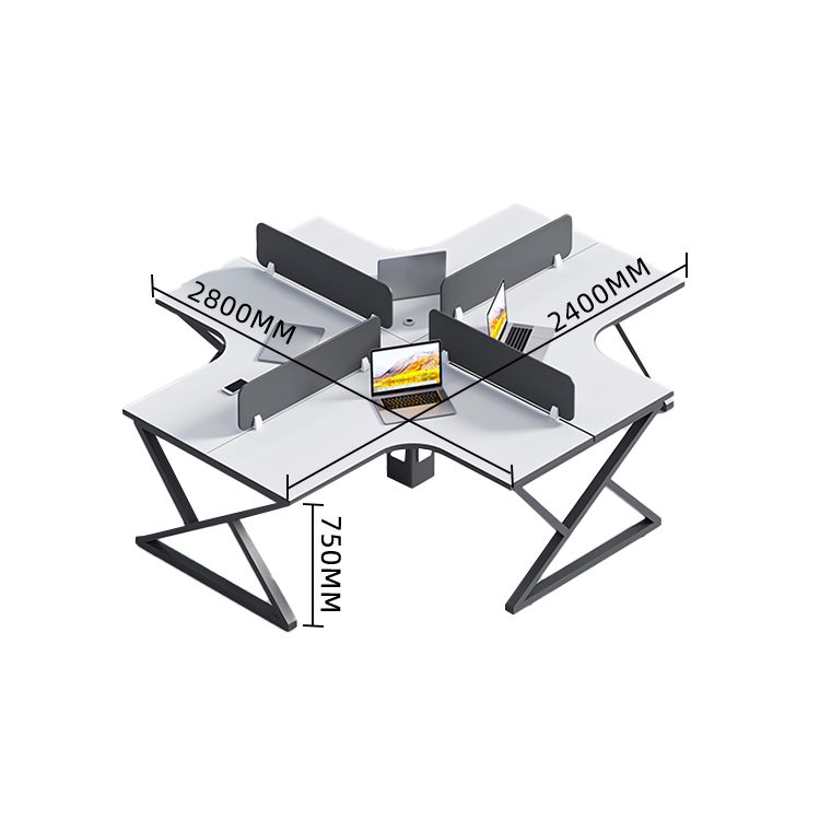 オフィスデスク 変形デスク 事務机 サイド収納棚 仕切りパネル カーブ型 シンプル 快適 ウォールナット カスタマイズ可能 YGZ-N029