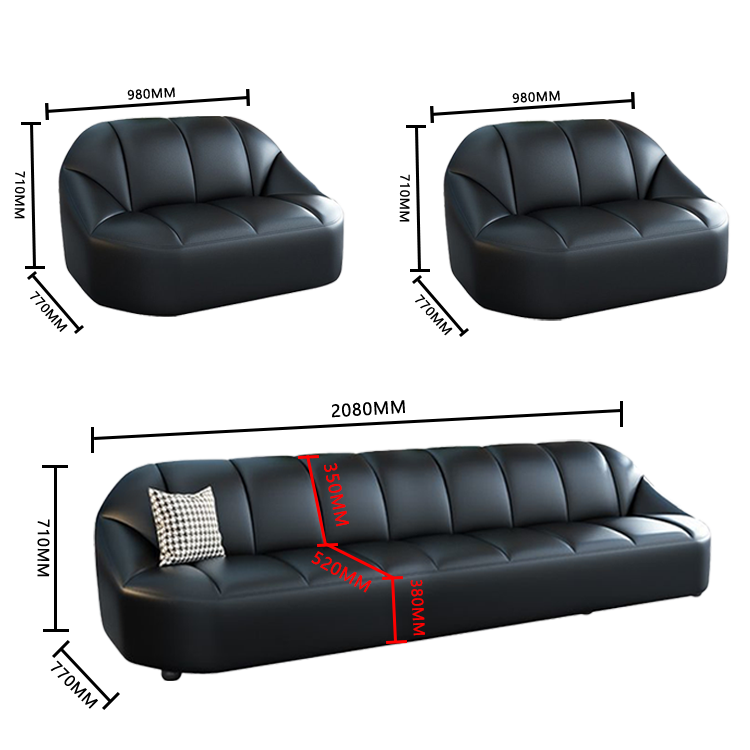 已添加リビングソファー 応接セット レザーソファー オフィスソファー 受付ソファー アームレスソファー 応接室 待合室 家庭用 抱き枕付き ナイロン脚 無垢材のフレーム 輸入級の無垢材 エコボード 人間工学 無害無臭 ノンホルムアルデヒド 高品質なレザー 高密度ウレタン 壊れにくい 高弾性 柔軟性 復元性 シンプル 変形にくい 丈夫な構造 弾力性 カスタマイズ可能 JDSF-N002