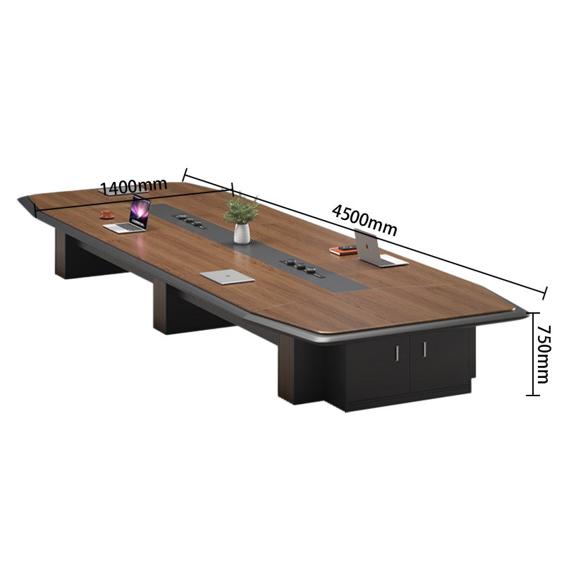 会議テーブル ミーティングテーブル オフィステーブル 会議用テーブル サイド収納付き 広い天板 大型 HYZ-N092