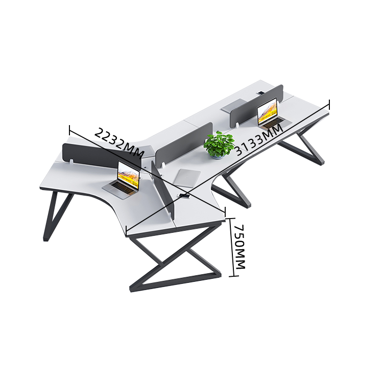 オフィスデスク 変形デスク 事務机 サイド収納棚 仕切りパネル カーブ型 シンプル 快適 ウォールナット カスタマイズ可能 YGZ-N029