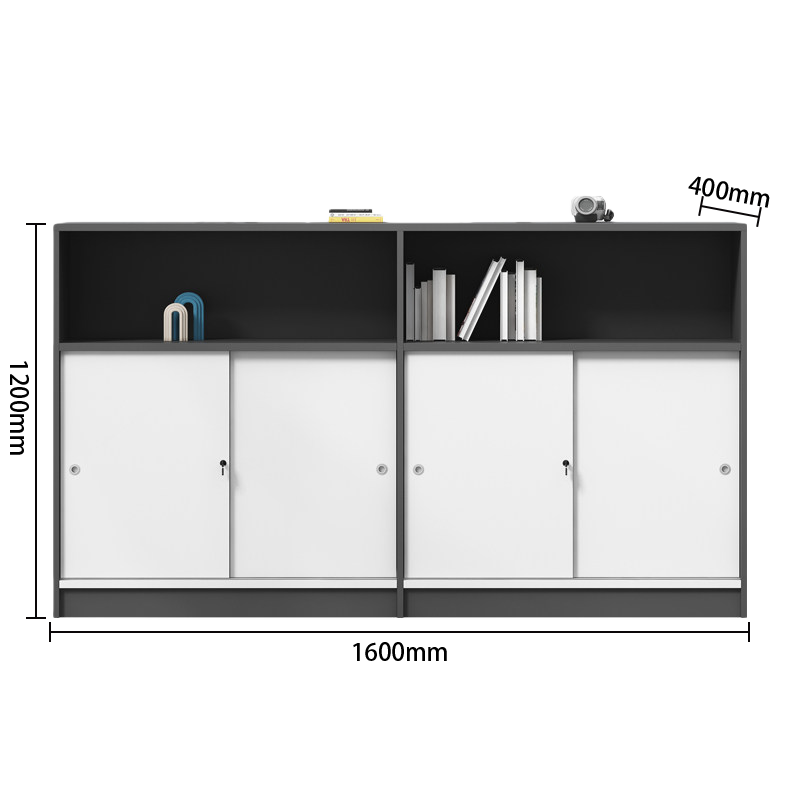 ファイルワゴン 収納庫 書類整理棚 両開き書庫 小物整理棚 オフィス用 大容量収納 鍵付き ホワイト ブラック BGCWG-N077