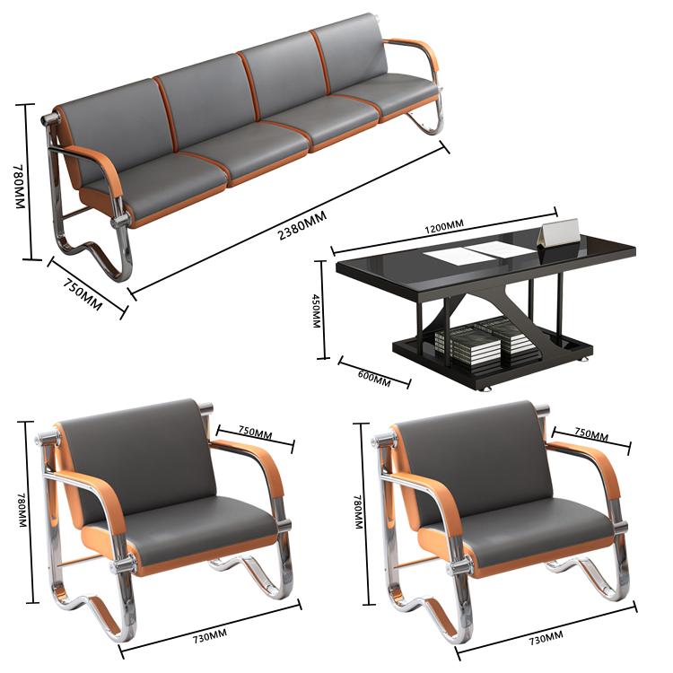 ロビーチェア 長椅子 受付ソファー 1人掛け 3人掛け 応接用 休憩室 ステンレス シンプル モダン カスタマイズ可能 JDSF-N008