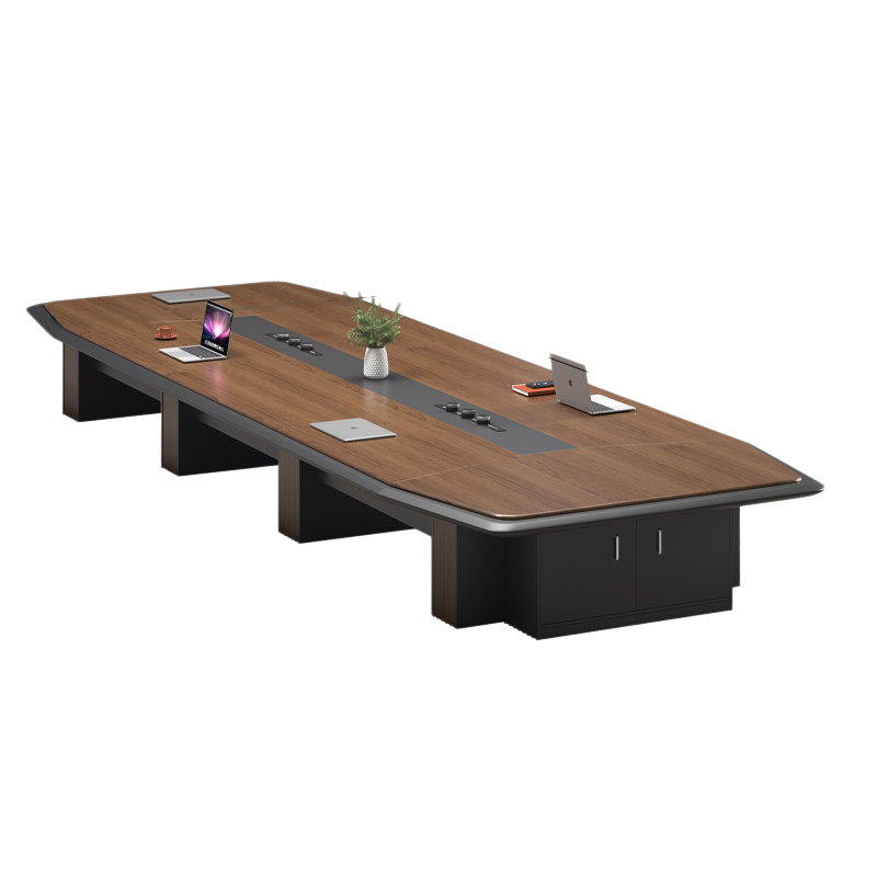 会議テーブル ミーティングテーブル オフィステーブル 会議用テーブル サイド収納付き 広い天板 大型 HYZ-N092